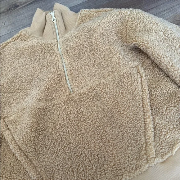 JoyLab Sherpa Jacket/Pullover in Camel - Picture 2 of 14